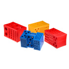 Suport modular multiplu pentru eprubete, mic, albastru – PP, autoclavec, de laborator