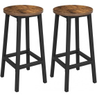 Scaune de bar 2 buc 32x65cm scaun rotund lemn maro metal