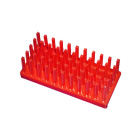 Suport pentru eprubete tip Arici, roșu, diametru 17–20 mm – PP, autoclavabil