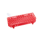 Suport pentru tuburi Eppendorf din PP, 100 de locuri, 1,5 ml, roșu – autoclavabil