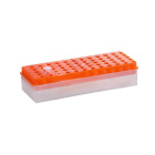 Suport dublu pentru tuburi Eppendorf cu capac, 60 de locuri, 0,5–2,0 ml, portocaliu – PP