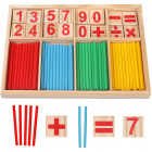 Numere din lemn, bețișoare pentru învățarea matematicii pentru copii 23x15x1,7cm