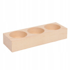 Sfeșnic din lemn pentru lumânări de ceai 3 orificii 14,5x5x2,5cm