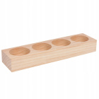 Sfesnic din lemn pentru lumânări de ceai 4 găuri 19,5x5x2,5cm