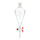 Pâlnie separatoare conice Squibb cu scară, 500 ml, brus 29/32, robinet PTFE, sticlă borosilicată (BORO 3.3)