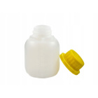 Sticlă 100ml HDPE și capac galben cu închizător