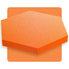 Panou acustic hexagon portocaliu 50x50 cm grosime 5cm hexagon