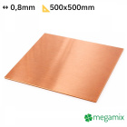 Tabla de cupru 500x500x0,8 mm