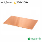 Tabla de cupru 200x100x1,5 mm