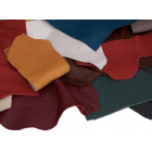 Bucăţi de piele 1 kg, mix de culori, piele moale italiană, mărime medie