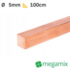 Bară cupru pătrată 05x05mm 100cm