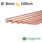 Bara de cupru 1m Φ8mm tijă metalică