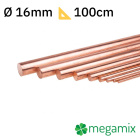 Bara de cupru 1m Φ16mm bară metalică