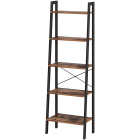 Raft pentru cărți 56x34x172cm rustic maro lemn metal