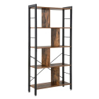 Raft pentru cărți 74x30x154cm rustic maro lemn metal