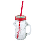 Set de pahare cu pai și capac Fox 450 ml 6 bucăți