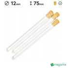 Eprubete de sticlă 75mm diametru 12mm 10buc