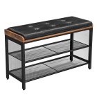 Dulap pentru pantofi cu șezut 80x30x48cm metal lemn piele ecologică