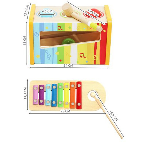 Clopoței din lemn cu ciocan pentru copii megamix.sk