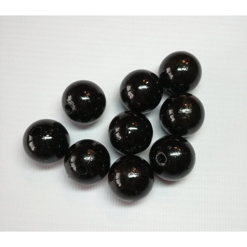 Mărgele din lemn 10buc 20mm negre lăcuite megamix.sk