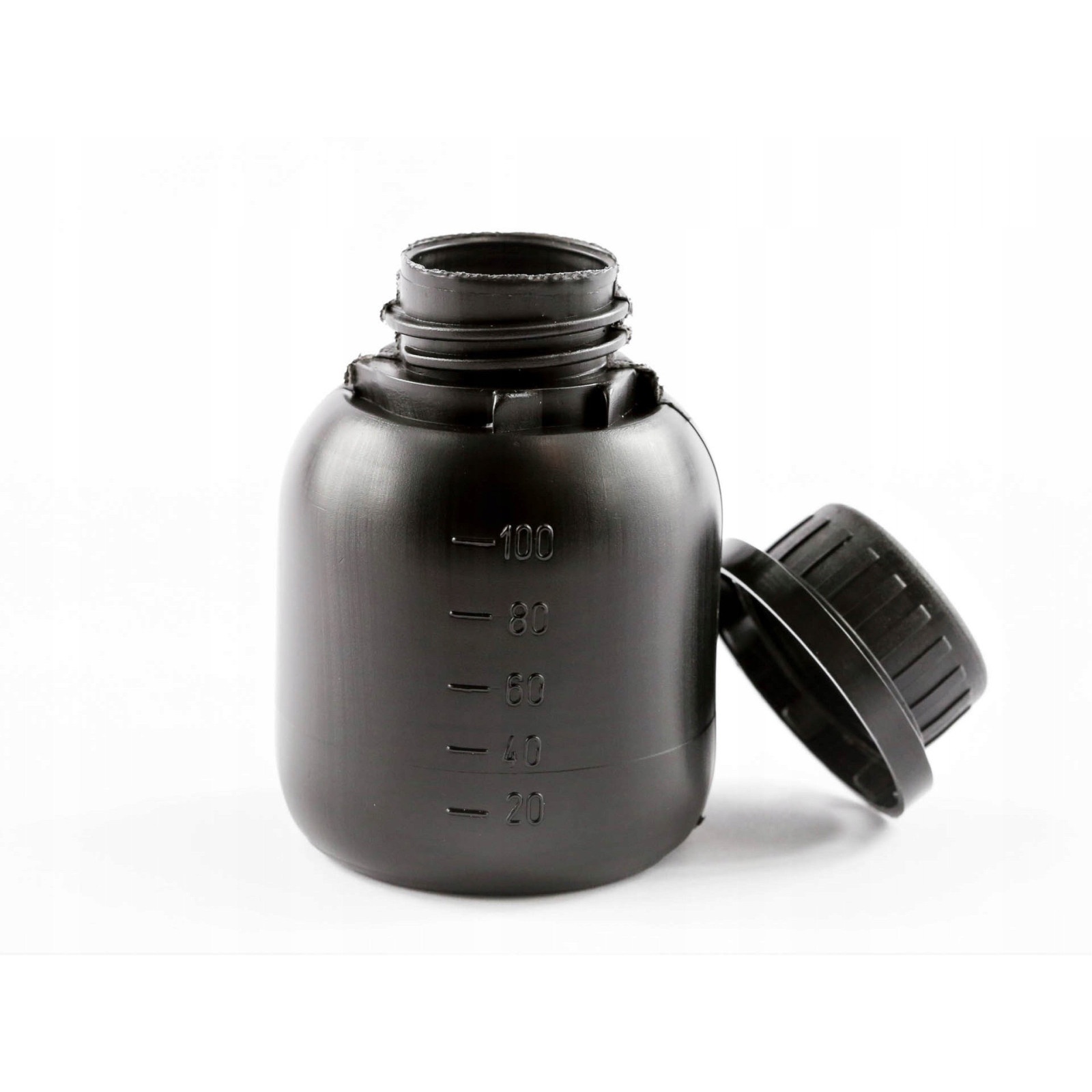 sticlă 100ml HDPE neagră și capac cu închidere megamix.sk