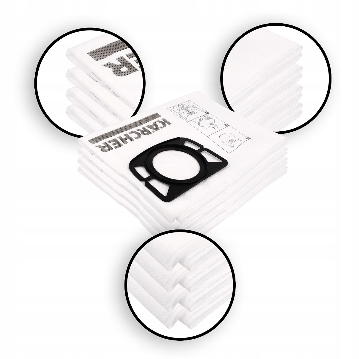 Saci din fibră de lână pentru aspirator Kärcher WD2 / WD3, set de 4 buc megamix.sk