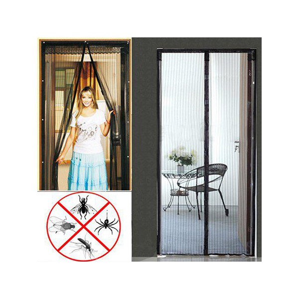 Plasă de ușă cu magnet 210x100cm plasă contra țânțarilor neagră megamix.sk