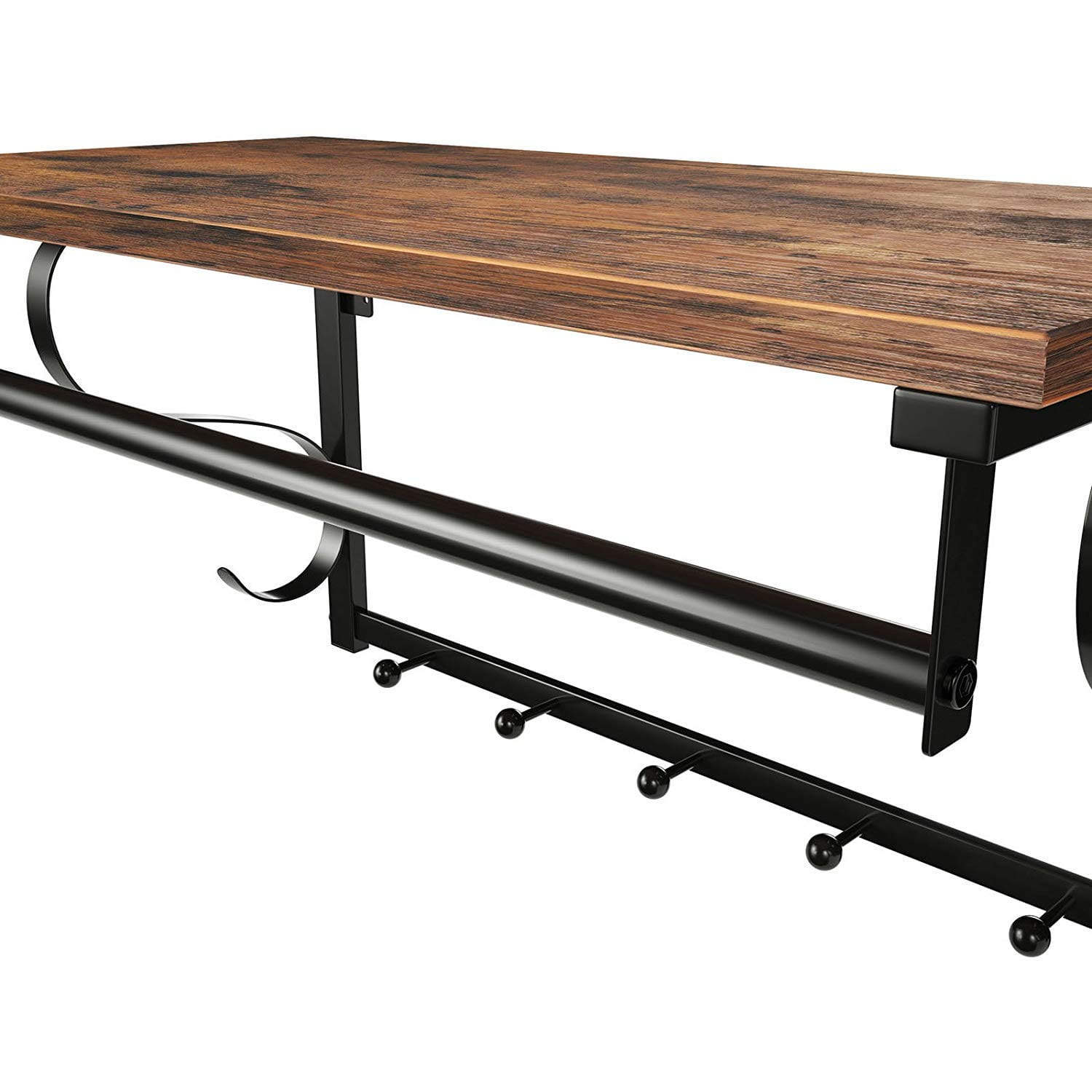 poliță cu umerașe 60x30x31,7cm rustic maro metal negru megamix.sk