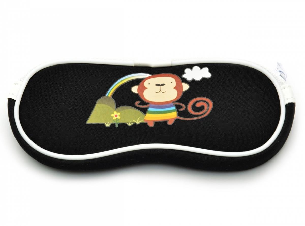 Husă pentru ochelari pentru copii neagră cu maimuță SC-10a megamix.sk