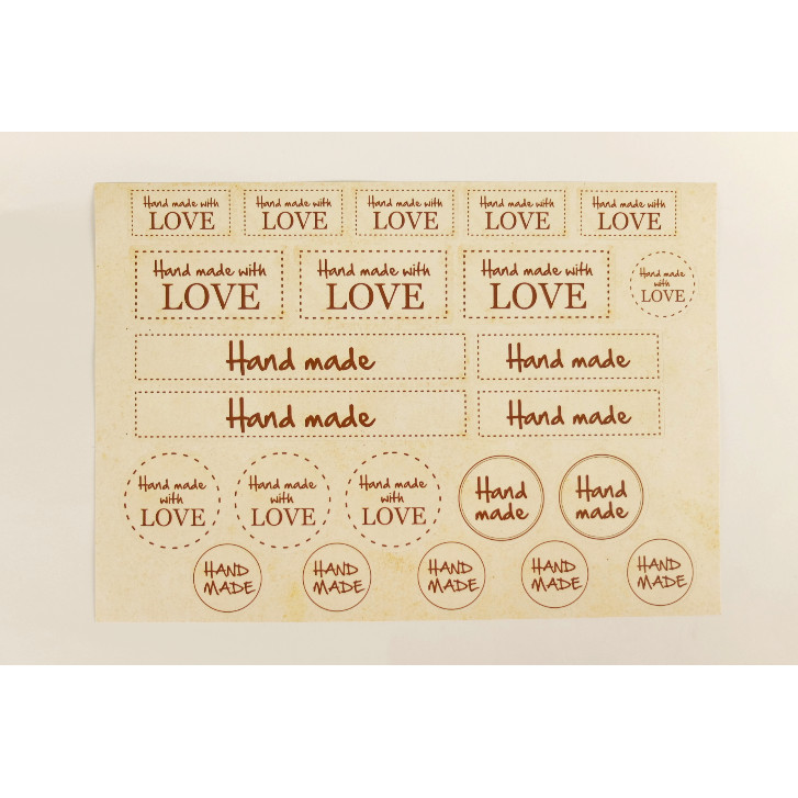 set de autocolante HAND MADE WITH LOVE 23 buc megamix.sk