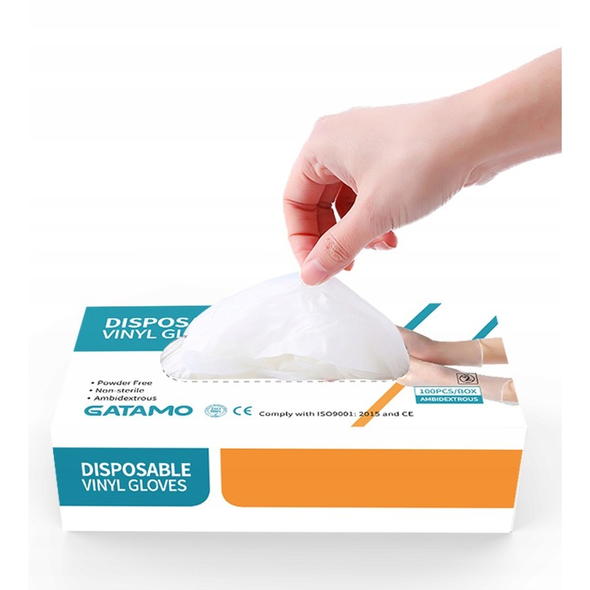 Mănuși 100 buc vinyl fără pudră mărimea M megamix.sk