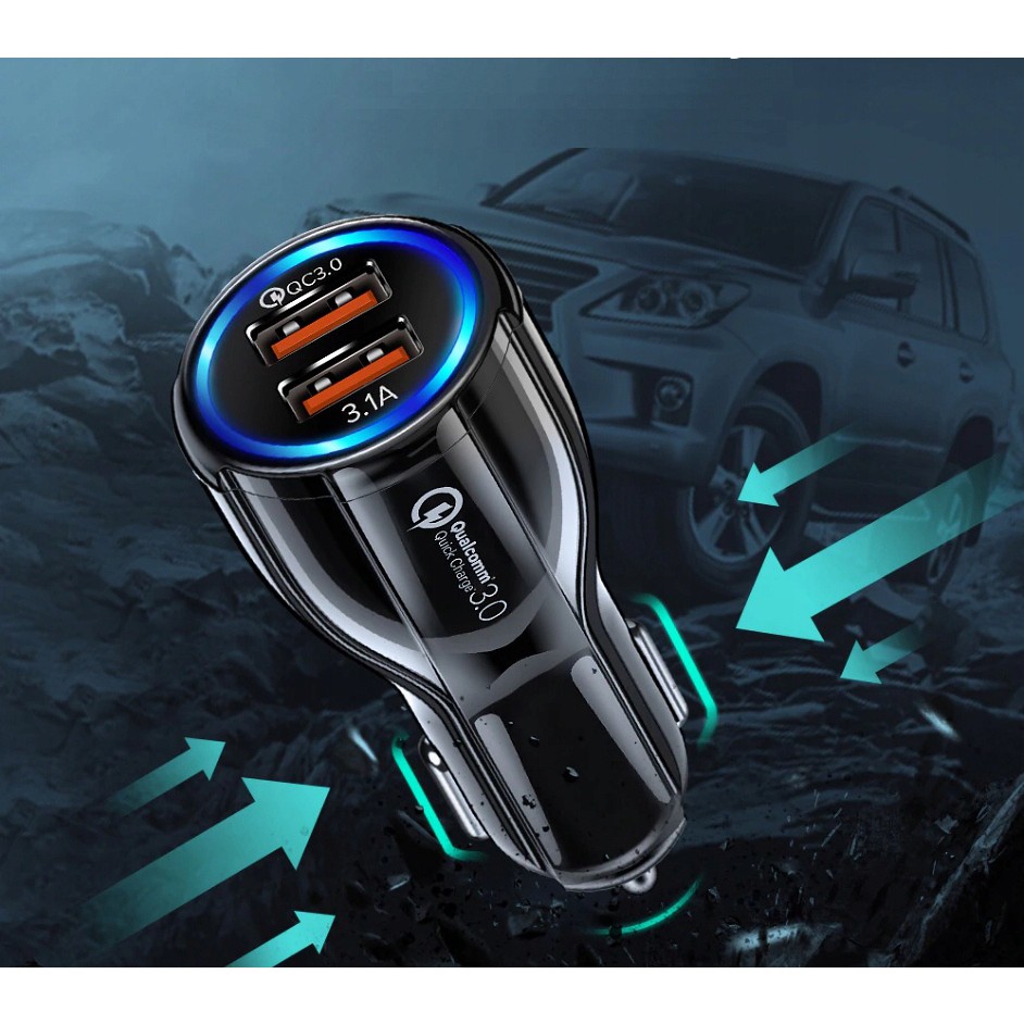 Încărcător auto rapid 3.1A QUALCOMM QC 3.0 megamix.sk