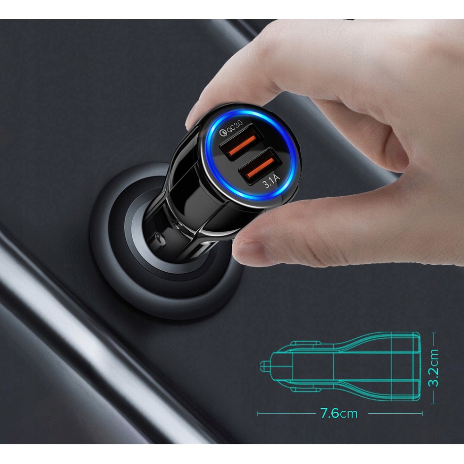 Încărcător auto rapid 3.1A QUALCOMM QC 3.0 megamix.sk