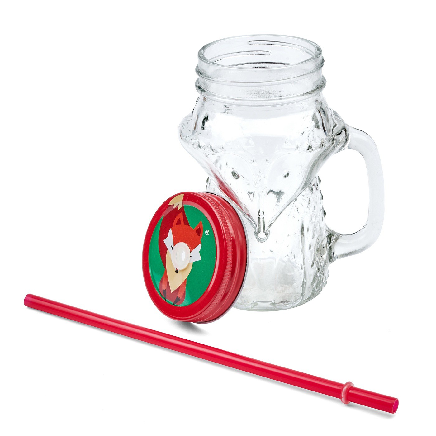 Set de pahare cu pai și capac Fox 450 ml 6 buc megamix.sk