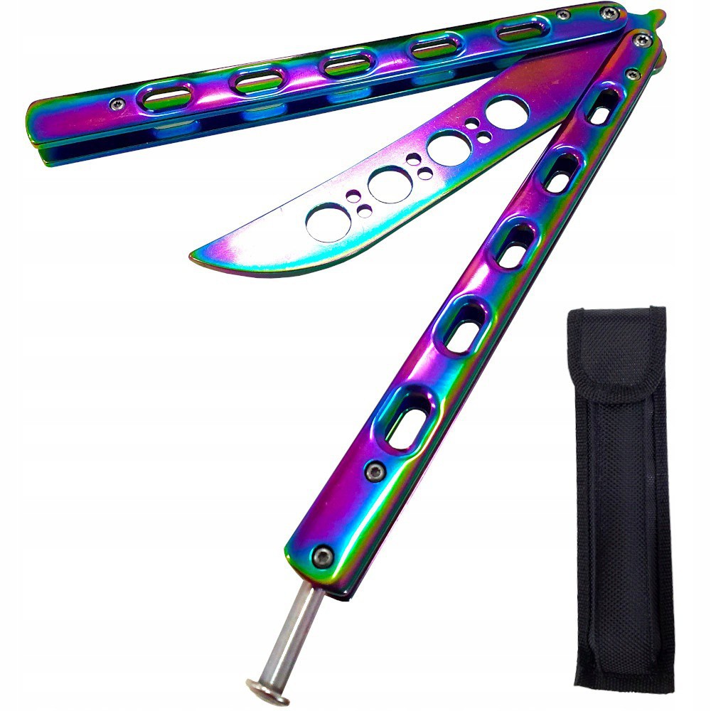 Cuțit pliant fluture butterfly din oțel 23,5x2cm colorat megamix.sk