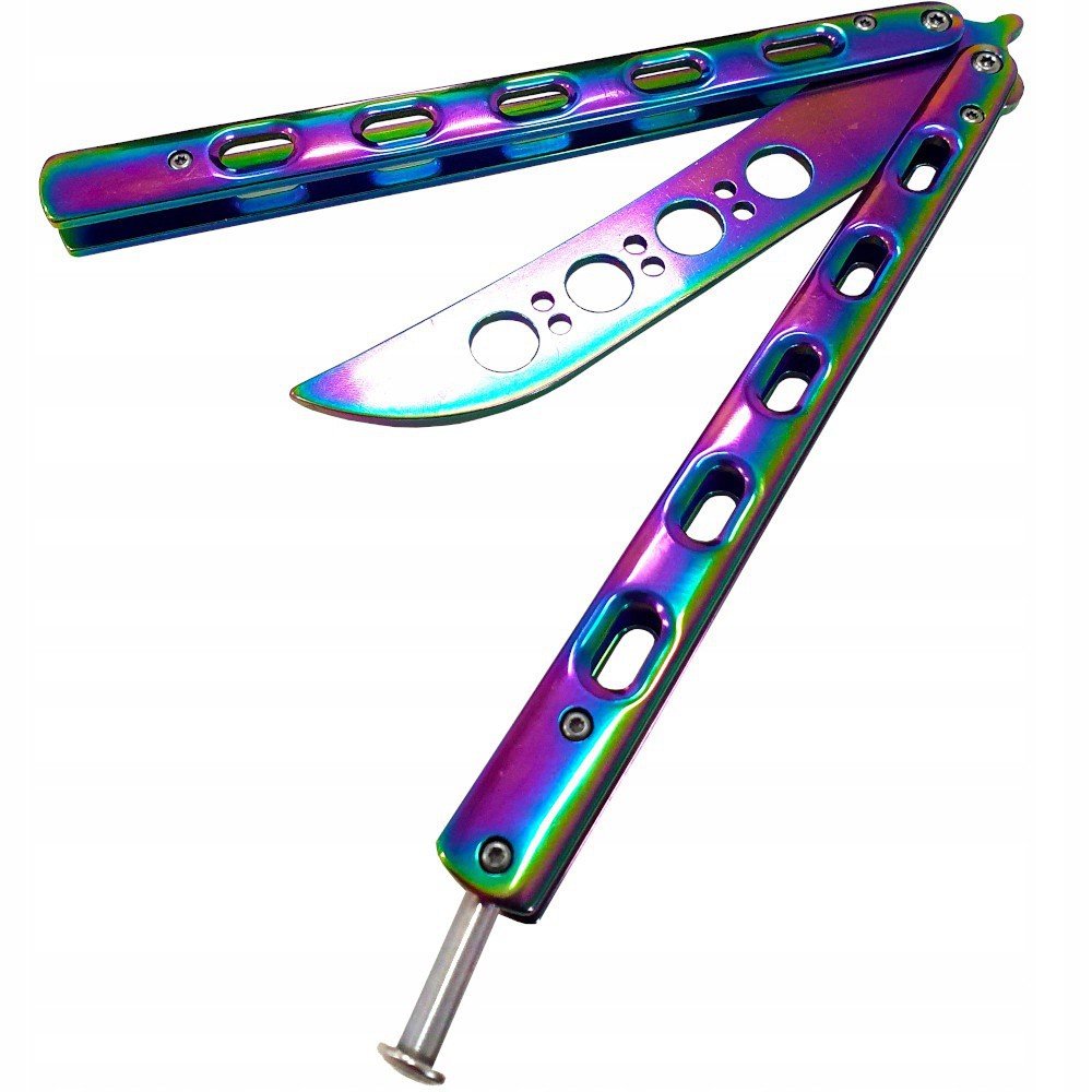 Cuțit pliant fluture butterfly din oțel 23,5x2cm colorat megamix.sk