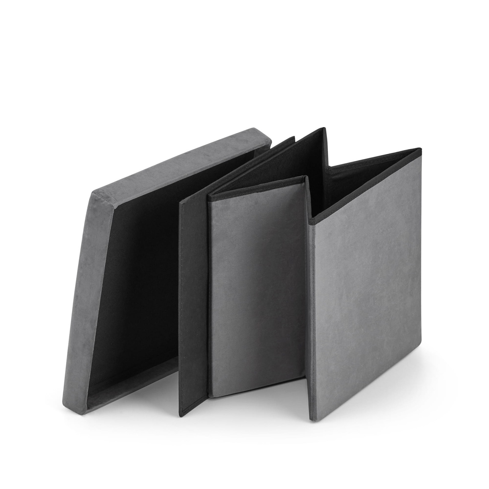 scaun pliabil cu spațiu de depozitare L 36x38x38cm catifea gri megamix.sk