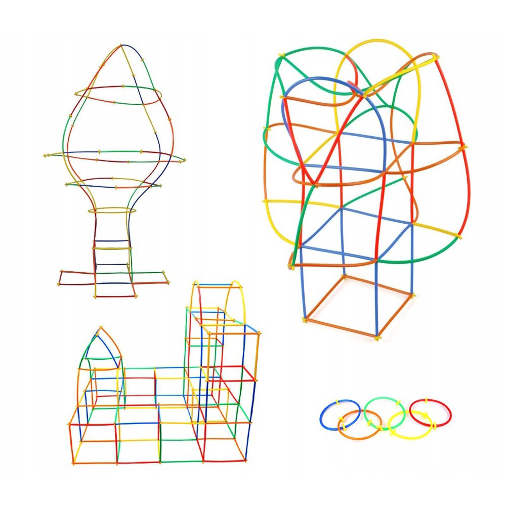 Seturi pentru copii paie conectori 408 buc megamix.sk