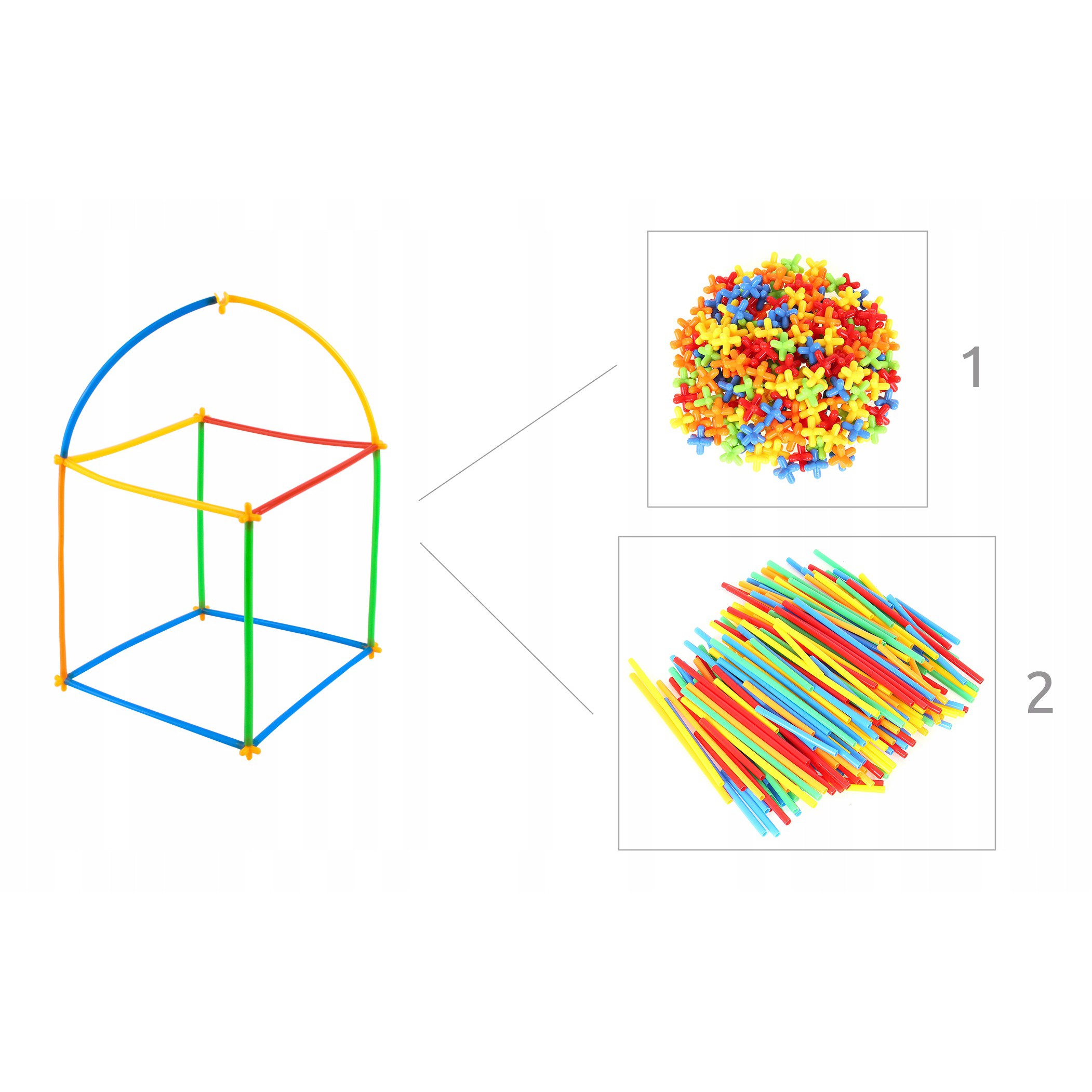Seturi pentru copii paie conectori 408 buc megamix.sk