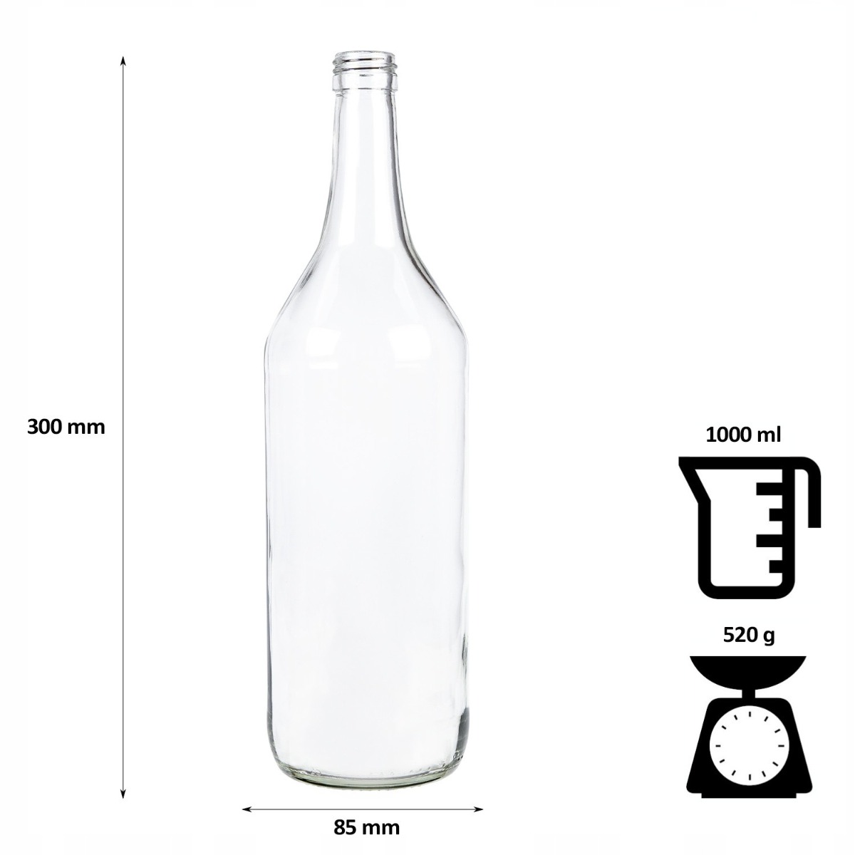 Sticlă de sticlă 1000ml 30cm MONOPOL megamix.sk