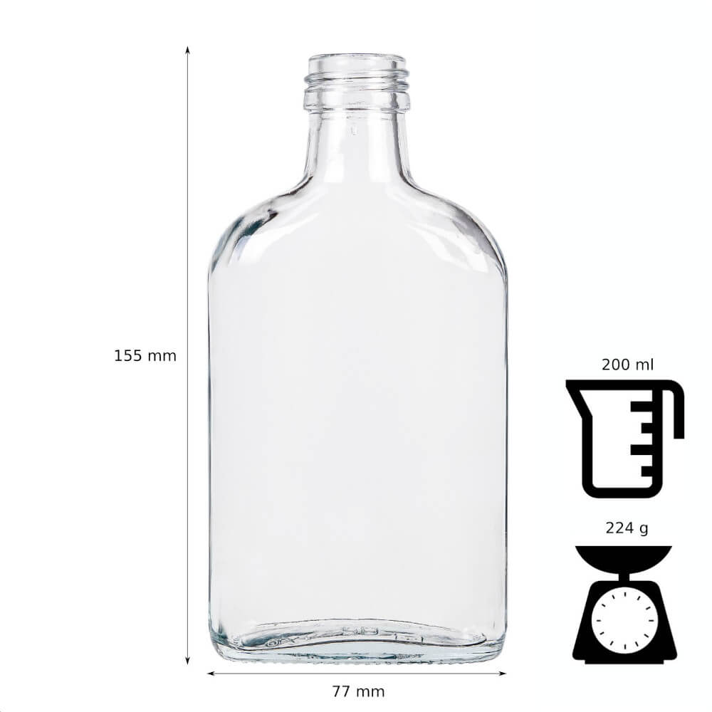 Sticlă de sticlă 200ml 16cm fat megamix.sk