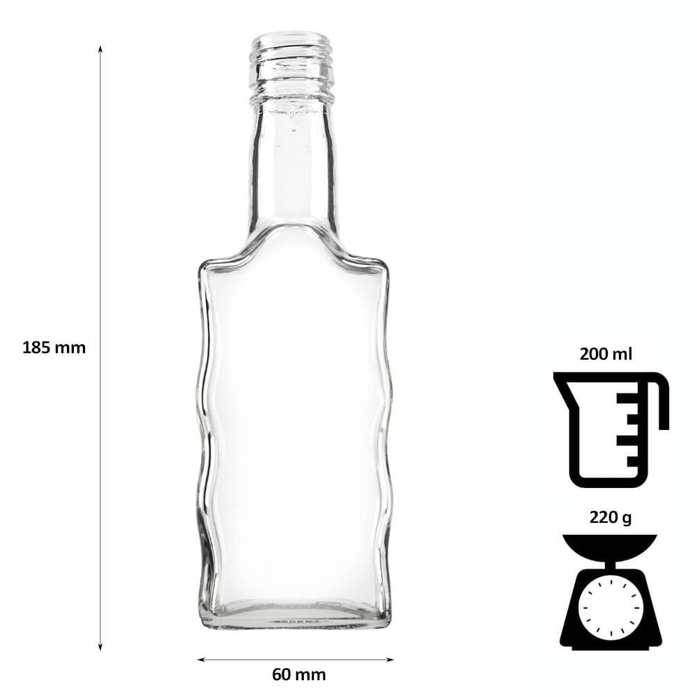 Sticlă de sticlă 200ml 18cm WAVE megamix.sk