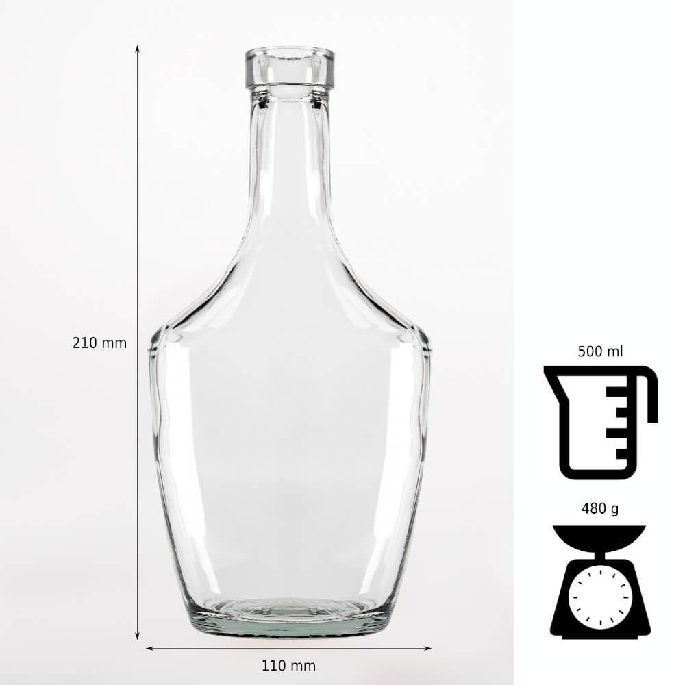 Sticlă de sticlă 500ml 21cm KONESER megamix.sk