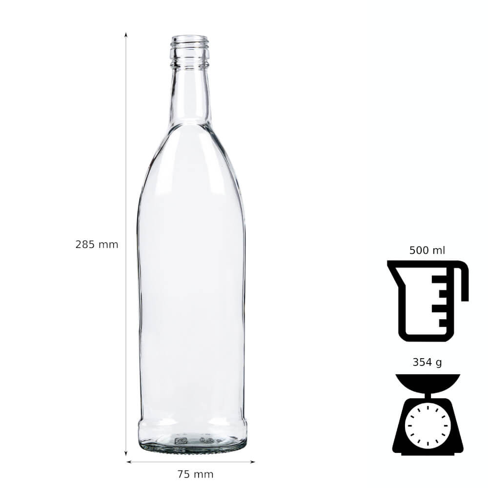 Sticlă de sticlă 500ml 28cm SPARK megamix.sk