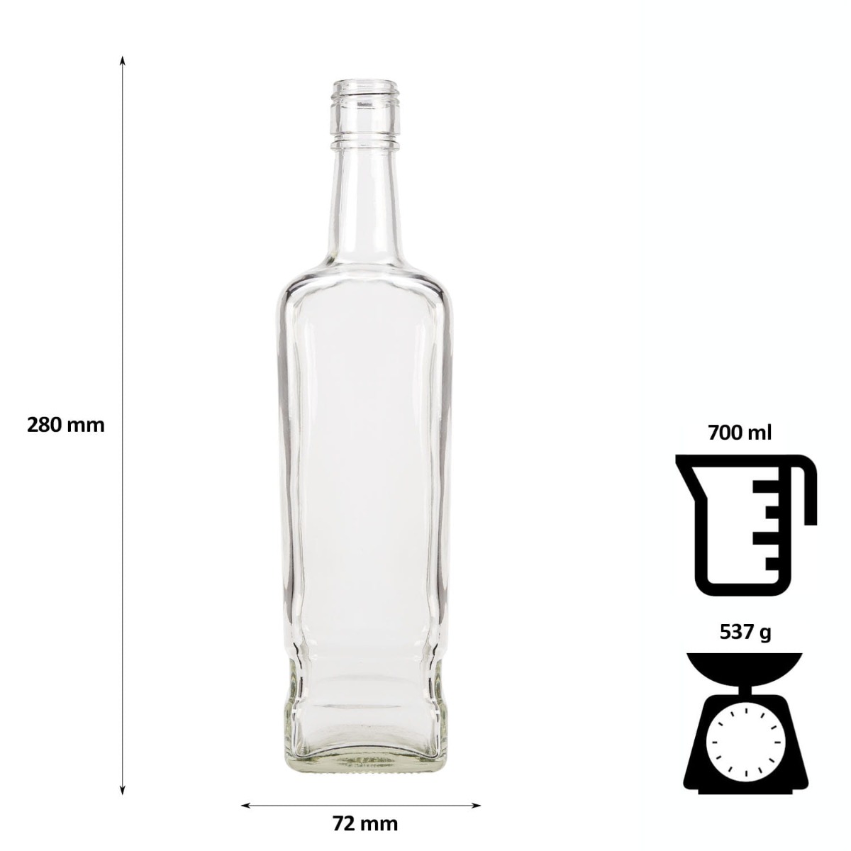Sticlă de sticlă 700ml 27cm WALKER megamix.sk