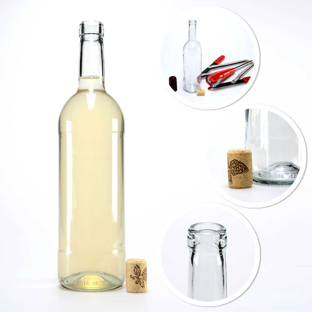 Sticlă de vin 750ml 29cm alb megamix.sk