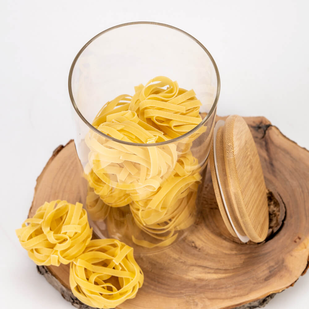 Recipient din sticlă cutie 1000ml 17cm cu capac etanș din lemn megamix.sk