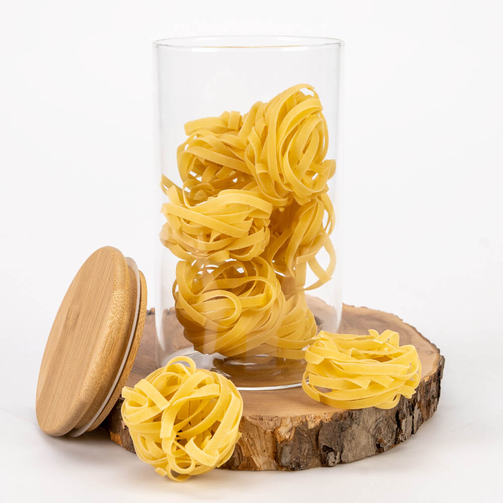 Recipient din sticlă cutie 1000ml 17cm cu capac etanș din lemn megamix.sk