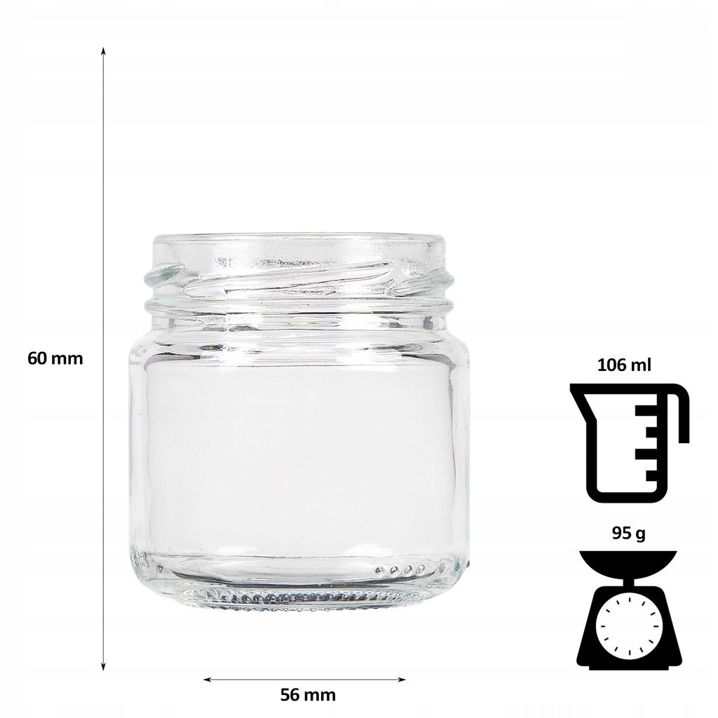 Recipient din sticlă cutie 100ml 5cm cu capac megamix.sk