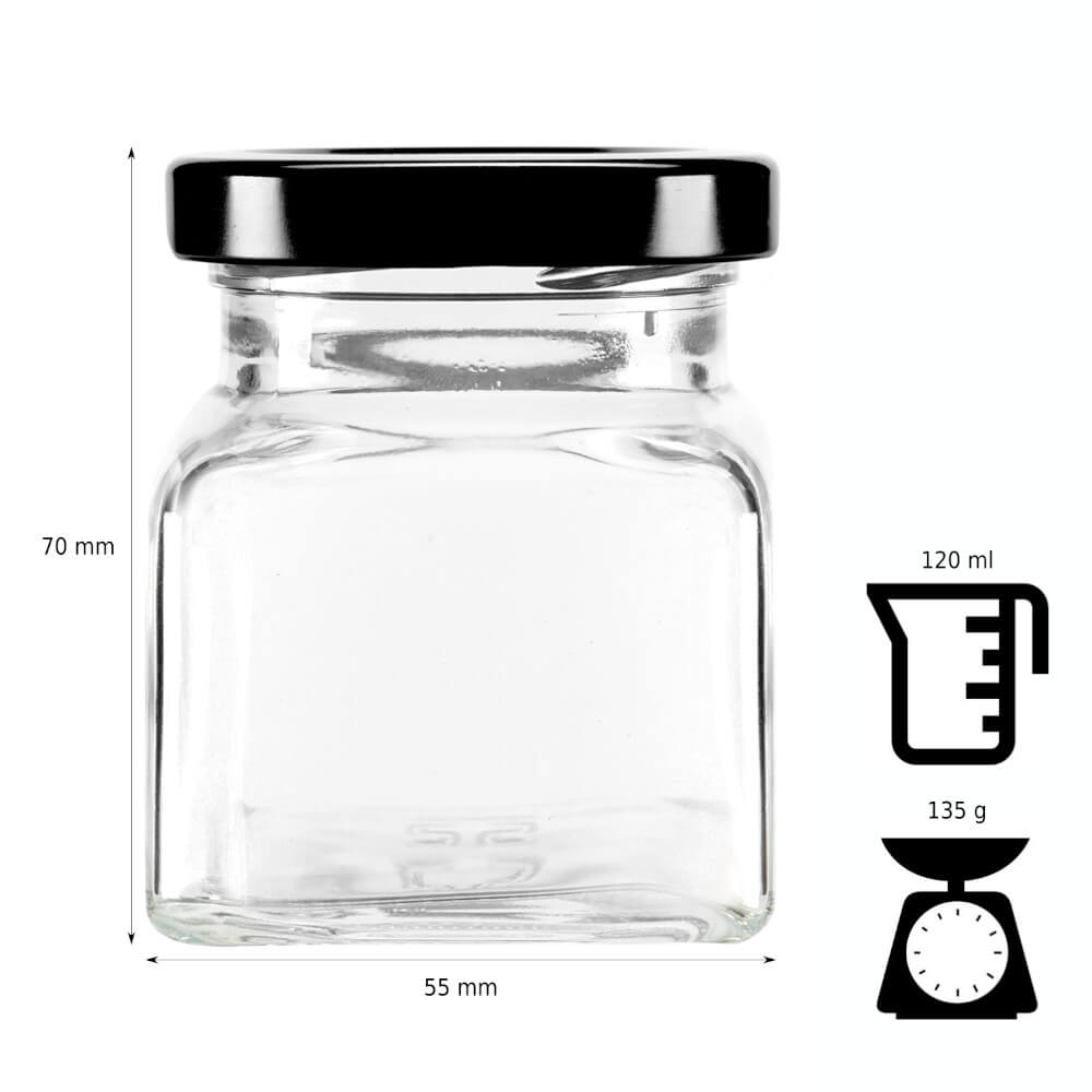 Recipient din sticlă doză 120ml 7cm cu capac megamix.sk